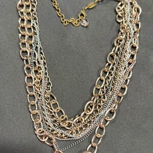 Sabika Gold and Silver Multi-Strand Necklace